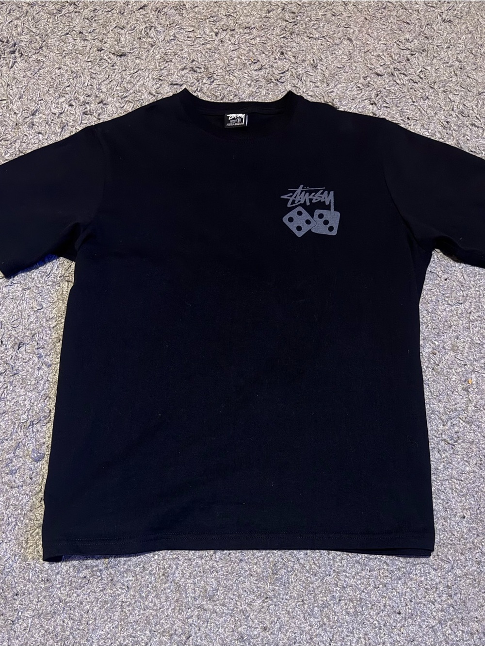 Stussy Dice Tee Graphic Short Sleeve T-Shirt Black